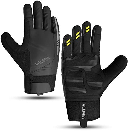 VELMIA Gants de mi-saison - Gants de vélo avec grip imprimé pour un maintien sûr et une robustesse supplémentaire. Gants de vélo pour homme, gants de VTT