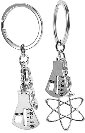 BESPORTBLE Lot de 2 Porte-clés ADN Porte-clés Microscope pour Appréciation des Enseignants Microscope Porte-clés Chimie Bijoux Étudiants Fournitures de fête