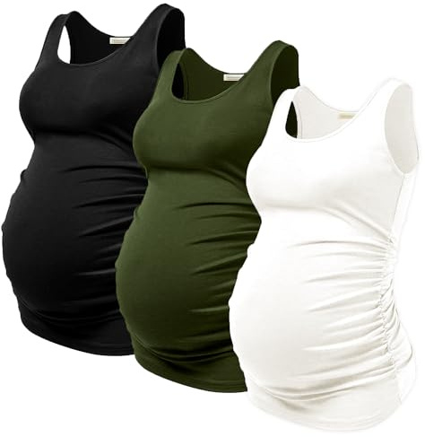 Summer Women's Maternity Tank Top Comfy Sleeveless Maternity Clothes (3 pcs)