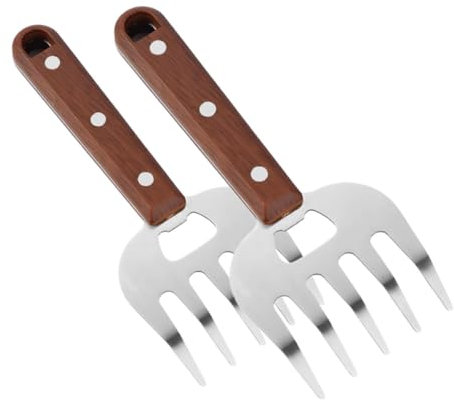 Luxshiny 2pezzi Utensili Per Barbecue Per Sminuzzare La Carne Con Manico in Legno Accessorio Da Cucina Per Barbecue Per Sollevare e Sminuzzare Maiale Sfilacciato Pollo e Manzo