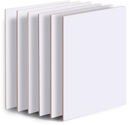 Creatorally Colores Contrachapado 3mm, Contrachapada Colorido Corte Laser 29.7x21 cm 6 Piezas, A4 Madera de Tilo para Bricolaje, Grabado, Pirograbado (Blanco)