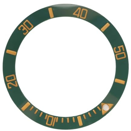 PINGSHI Boutique UK Bisel de cerámica for Reloj 38 mm con números Verdes Transparentes, Anillo Repuesto for Accesorios Pulsera Relojes Traveler