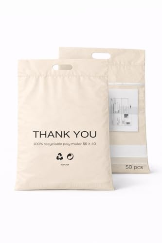 Sac d’Expédition 55x40 cm 50 Pièces – Pochette Envoi Colis Vinted – Enveloppe Plastique Expédition – Résistant, Imperméable & Opaque – Sac Transport Vêtements – Weqqa