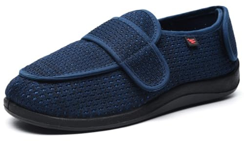 Wizeny Zapatos para diabéticos para Hombre Ajustables Transpirables Zapatos para Caminar Extra Anchas Antideslizantes para Personas Mayores hinchazón del pie