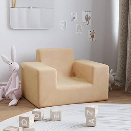 Ordellia Sofá infantil de felpa suave con relleno de espuma, funda extraíble lavable, 52,5 x 39,5 x 35 cm, minisillón ligero para habitación infantil, para leer, jugar y relajarse