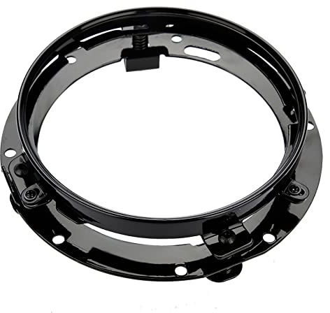 Dioche Soporte de montaje del tenedor del faro, soporte de montaje del anillo del faro del coche redondo 7 pulgadas para pastores de (negro)