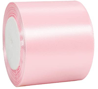 75mm Wide Baby Pink Ribbon Thick Wedding Car Ribbon 22m, 3 inch Thick Pastel Pink Satin Ribbon for Gift Wrapping Wedding Car Christmas Birthday Cake Hair Bow Florist Bouquet Crafts Decorations