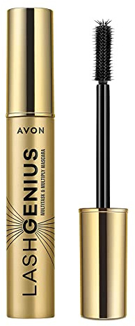 AVON Máscara de Pestañas Multitask & Multiply Lash Genius Blackest Black - Con Cepillo Smart Control para Volumen y Definición - Color Negro Intenso - Sin Grumos ni Pegotes - Fórmula en Gel - 10 ml