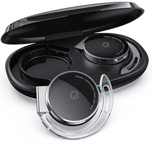 Open Ear Headphones Bluetooth V5.3, Clip on Earphones Wireless with Earhooks On-Ear, Sports Headset Bluetooth with 4 Microphones, Noising Cancelling/Long Battery Life/with Charging Case