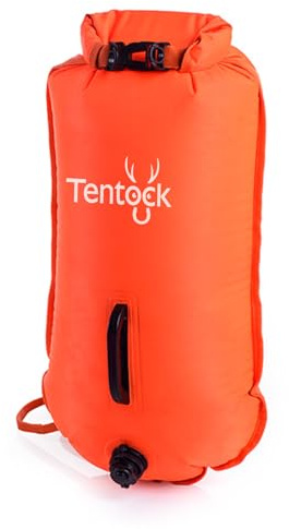 Tentock Schwimmboje Schwimmhilfe Erwachsene Outdoor Wassersport Neu aufgerüstet für 2026 Schwimmen Rettungsring SchwimmgüRtel Tauchboje Schwimmkissen wasserdichte Tasche Beutel Nasstasche/28L(Orange)