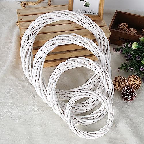 Gyrategirl 4PCS Grapevine Wreath Natural Wreath Rattan Wreath Ring for DIY Craft Spring Summer Wreaths for Front Door Wall Decor Easter Christmas Halloween Wreath Wedding Decorations (15+20+30+40CM)
