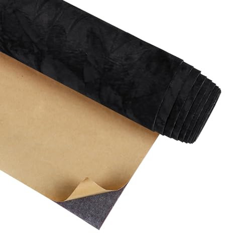 CRE8TIVE Black Velvet Self Adhesive Wallpaper Lining Fabric Felt Vinyl Wrap for Furniture Thick Wallpaper for Bedroom Removable Contact Paper Self Adhesive Jewelry Box DIY Craft Cupboard 30cm x 200cm