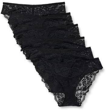 Amazon Essentials dam stretch spets bikini trosa, paket med 6