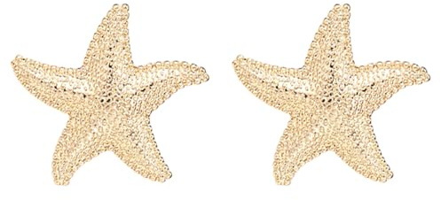 Boucles d'Oreilles Étoile de Mer pour Femme, Or Clous Étoile de Mer Boucles d'Oreilles Plage Bohème Tendance Accessoires Charme Océan Cadeau Bijoux pour l'Été Les Vacances
