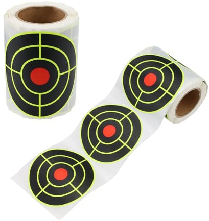 Cibles en Papier de 7,6 cm pour Stand de tir, Autocollants réactifs à Effet Jaune, Accessoires Ronds en Papier pour l'entraînement au tir au Pistolet à Plomb. (100 PCS)