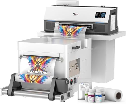 DXZ A3 DTF Printer with Shaker Oven, High-Speed with XP600 Printhead, 4.5” LED Multi-Function Touch Screen, 13'' Apparel Printer T-Shirt Printing, Auto-Cleaning, White Ink System