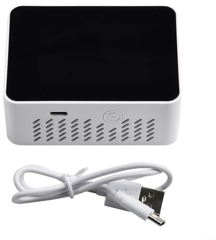 Linnkyfloa Dioxyde de carbone portable 3 en 1 avec écran LCD, détecteur d'intérieur, capteur de qualité de l'air et hygromètre (blanc)
