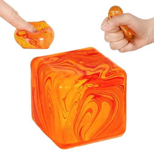 Ziporiajoy Squeeze Cube Fidget Toy – Mármol Squishy de gel flexible (3,5 cm) – Cubo antiestrés y juguete sensorial para niños a partir de 3 años y adultos – Silencioso y elegante