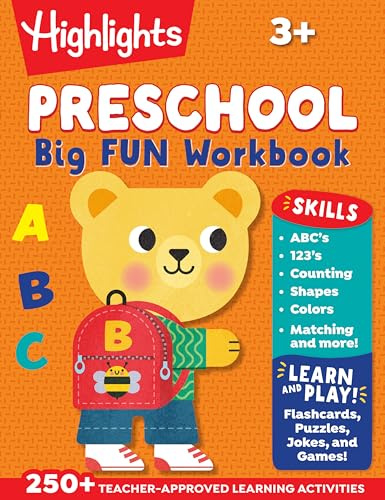 Preschool Big Fun Workbook: Preschool Learning Workbook with Over 250 Practice Games and Puzzles for PreK Math, Writing, Shapes and More Activities (Highlights Big Fun Activity Workbooks)