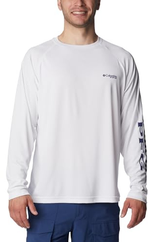 Columbia Terminal Tackle - Camisa de Manga Larga para Hombre, Logotipo Blanco/Nightshade, Talla 5X Grande