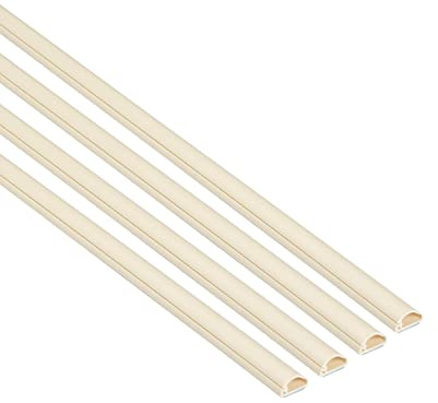 D-Line, Micro Canal Portacables de 4 Metros, Cubierta de Cable Autoadhesiva, Solución de Gestión de Cables - 16mm (Ancho) x 8mm (Alto) – 4 Piezas de 1 Metro (Multipack de 4 metros) – Magnolia