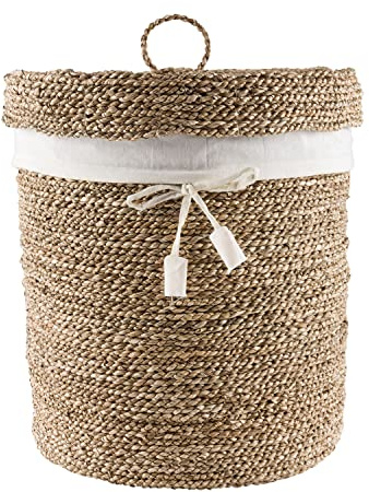 wohnfreuden Aufbewahrungskorb handgeflochten in weiß - Korb aus Seegras