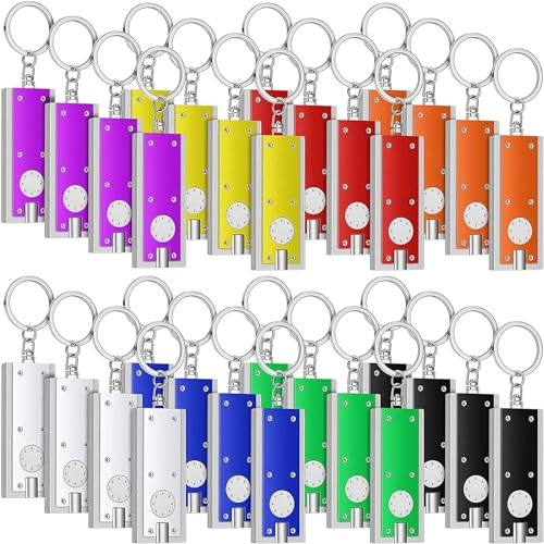 KisSealed 32 Pieces Mini Keychain LED Lights,Powerful Tiny Torch LED Keychain Lights Flashlight Portable Key Ring Ligh Bright Keychain Flashlights for Camping Outdoor Activity Party Favors