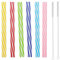 72 Piezas Pajitas de Plástico Duro a Rayas, Colorido Pajitas Gruesas de Plástico con 2 Cepillos de Limpieza, Pajitas Coloridas Reutilizables para Fiestas Bodas Cumpleaños