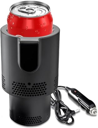 Car Cup Heater,Portable Warmer and Colder Auto Car Cup, LED Smart 2 in 1 Coffee Cup, Practical Car Refrigerator Cooler Insulation Drink Cooler Cup for Office, Travel, Truck, Home (Black)