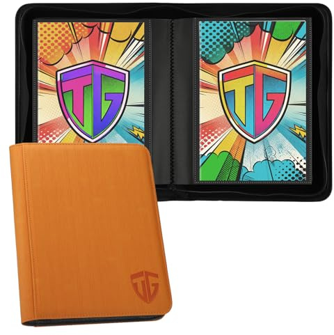 TCGUARD Comicbuch Binder für 24 Comic Books, Comicbuch Aufbewahrungsalbum mit Hüllen für aktuelle, Silver Age- und normale Comics in Säcken und Kartons für Sammler von Comics, Orange