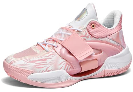 GAOLONGBU Herren Basketballschuhe leichte Stoßdämpfung rutschfeste atmungsaktive Outdoor-Sportschuhe Jungen Mädchen Indoor-Schuhe (Pink, Erwachsene, Herren, 43, Numerisch, EU Schuhgrößensystem, M)