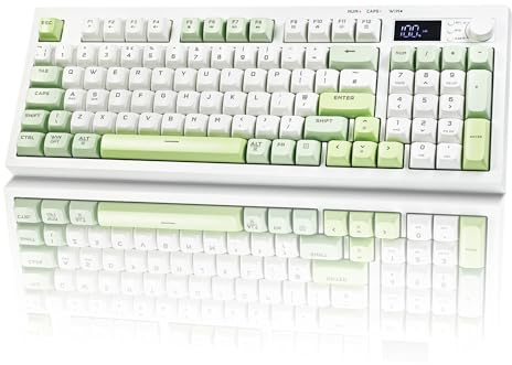 Bangsanth Wireless Keyboard, Quiet Keyboard for Work, Tri-mode BT5.0/2.4GHz/USB-C, RGB Backlight, 94-Key Creamy, Anti-ghosting Keys, Compatible with PC, Mac, Gaming Consoles