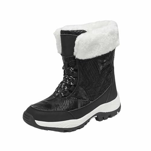Apres Ski Femme Bottes De Neige Imperméable Hiver Botte Fourrée Snow Boots Bottine Bottines Fourrées Chaussure Chaude D'hiver Après-Ski Raquette Chaussures Montantes Randonnée Fourrees Pour Apres-Ski