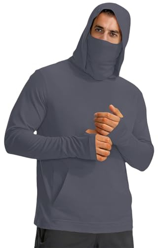 Sudadera con capucha para hombre con protección solar UPF 50+, ligera, de manga larga, para gimnasio, natación, correr, golf, pesca, deportes al aire libre, camiseta de protección UV, para verano
