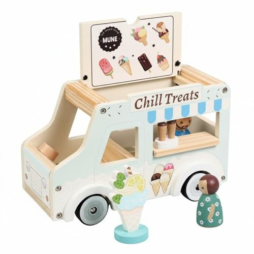Gralara Carrito Aprendizaje Temprano Carrito Helados Ruedas Móviles Set Helaría Juguete para Guarría