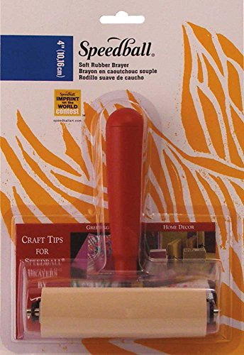 Speedball 4 Carded Soft Rubber Brayer, Block Printing, Printmaking Tools, Brush Roller, Scrapbooking Art Craft Supplies, Decoupage