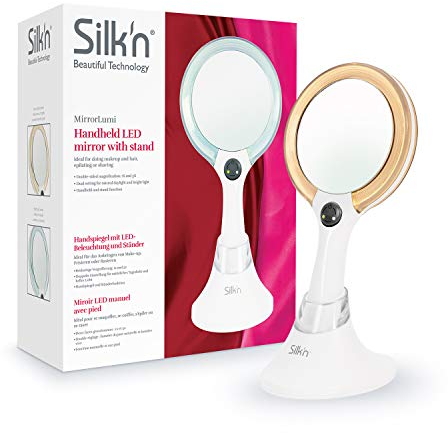 Silk'n MirrorLumi - Make-up-Spiegel mit LED-Beleuchtung - Stand- oder Handspiegel