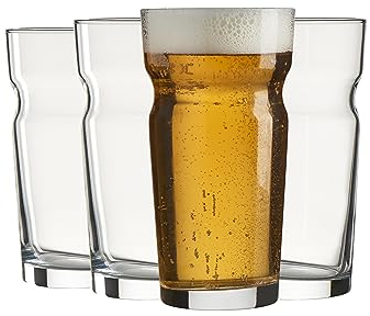 Pasabahce Bicchieri da Birra 410cc, Set di 4, Qualità Premium, Pub Beer Night, Bicchiere da Birra per Feste, Bicchiere da Birra per Papà Regalo