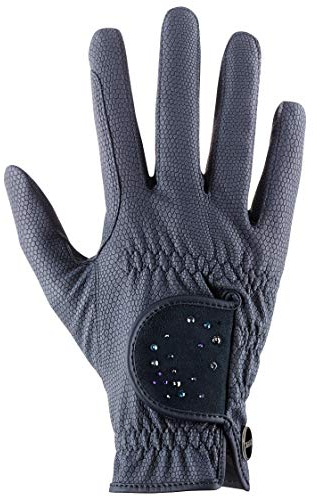 Uvex Sportstyle Diamond - dehnbarer Reithandschuh für Damen und Herren - strapazierfähig - veredelt mit Swarovski® Kristallen - Blue - 7
