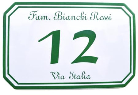 Ceramic'Arte Numero Civico Esterno Ceramica Personalizzato. RESISTENTE A VITA ALL'ESTERNO. INSERISCI TUTTO QUELLO CHE VUOI