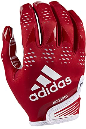 adidas Adizero 12 Football Receiver Gloves, Red/White, X-Large