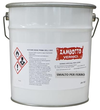 Varnish for IRON solvent finishing RAL for INTERIOR Metal Paint (10L, RAL 9000 WHITE AND BLACK)