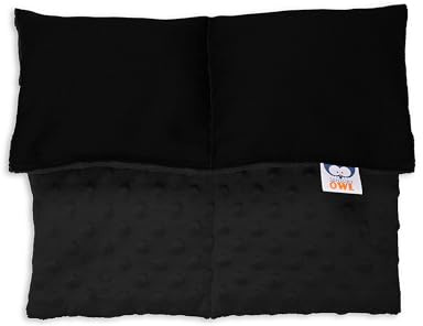 Sensory Owl Coussin Lesté Coussin Pondéré pour Genoux Thérapeutique en Coton Tissu Minky pour Enfants Adultes Réduction du Stress 30 x 40 cm 2 kg Noir