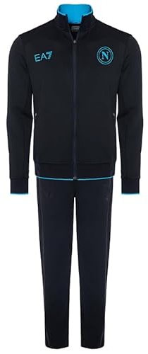 SSC Napoli Tuta Invernale Blu, EA7, Prodotto Ufficiale, chiusura zip, Logo SSCN stilizzato, XL