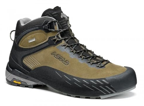 ASOLO Men's Eldo MID LTH GV Water-Resistant Suede Upper Lace-Up Mid-Cut Approach Shoes with Vibram Grip for Hiking & Trekking, Truffle, 9.5
