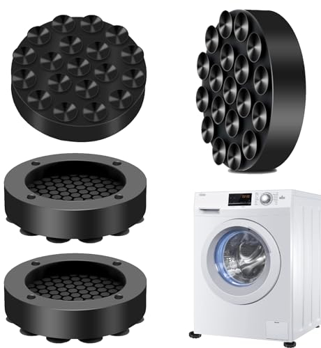 4 PCS Washing machine vibration pads, Strong adsorption anti vibration mat, rubber washing machine feet, Non-slip Fixed Anti-deviation, Used for Dryer, Washing Machine, Dishwasher