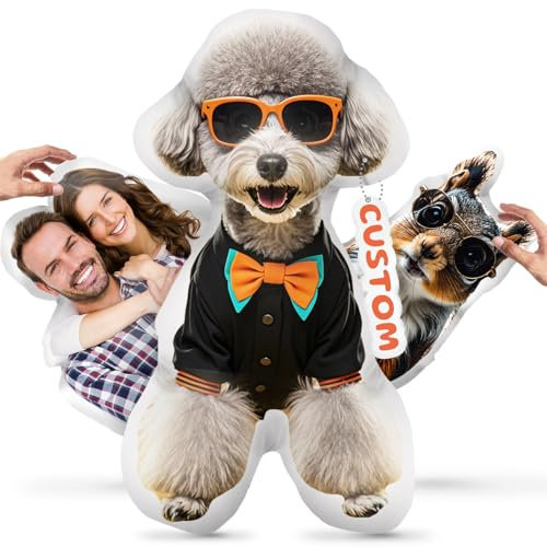 Bemaystar Cojines Personalizados - Almohadillas Personalizadas con Fotos, Almohadas Personalizadas en Forma de Perro y Gato, Regalos Personalizados para Familiares y Amigos (Unilateral, 50 cm)