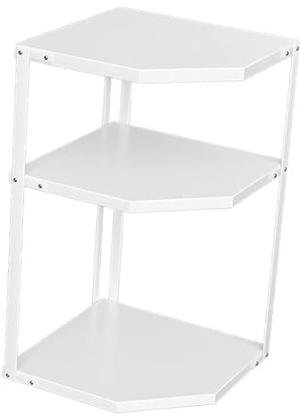 AQXREIGHT Cucina Piccolo Scaffale Angolare Scaffale a Forma di Ventaglio Salvaspazio Stabile Supporto per Pentole in Acciaio Al Carbonio per Pentole Padelle Ripiani di (3 strati