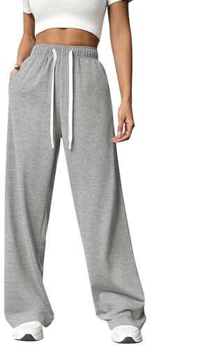 PINSPARK - Pantalones de chándal para mujer, pierna recta, pantalones de chándal, pantalones deportivos con bolsillos, pantalones casuales para correr, pantalones deportivos para yoga, fitness