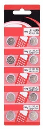 HINAYOSAN 10/20 pilas alcalinas AG10 LR1130 de botón para relojes, calculadoras, fuente de alimentación